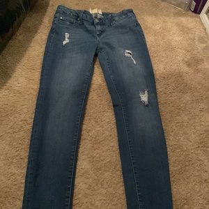 Size 29 dark blue ripped skinny jeans